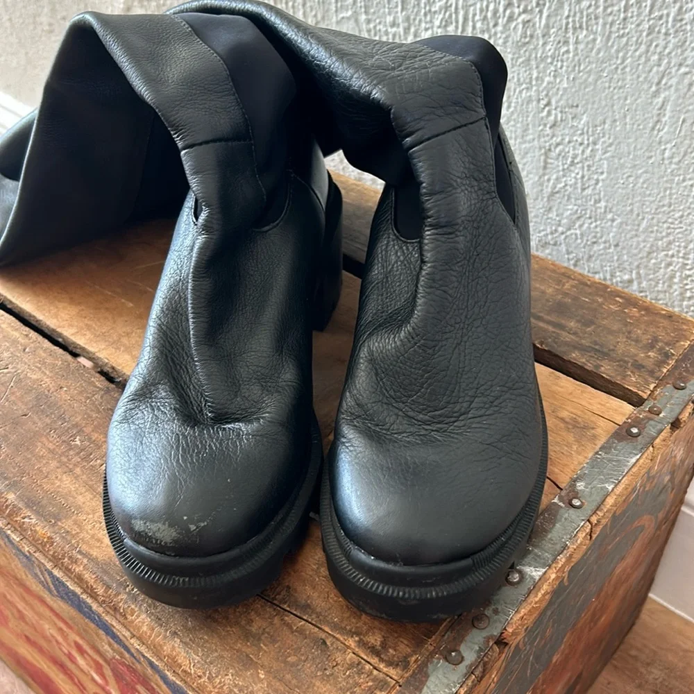 Steve Madden Rino Black Over-the-Knee Boots Chunky Lug Sole
